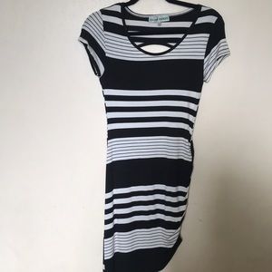 B&W striped bodycon dress
